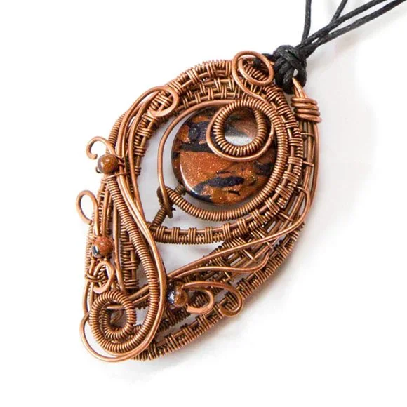 Wire wrap copper necklace - Picture 2 of 7